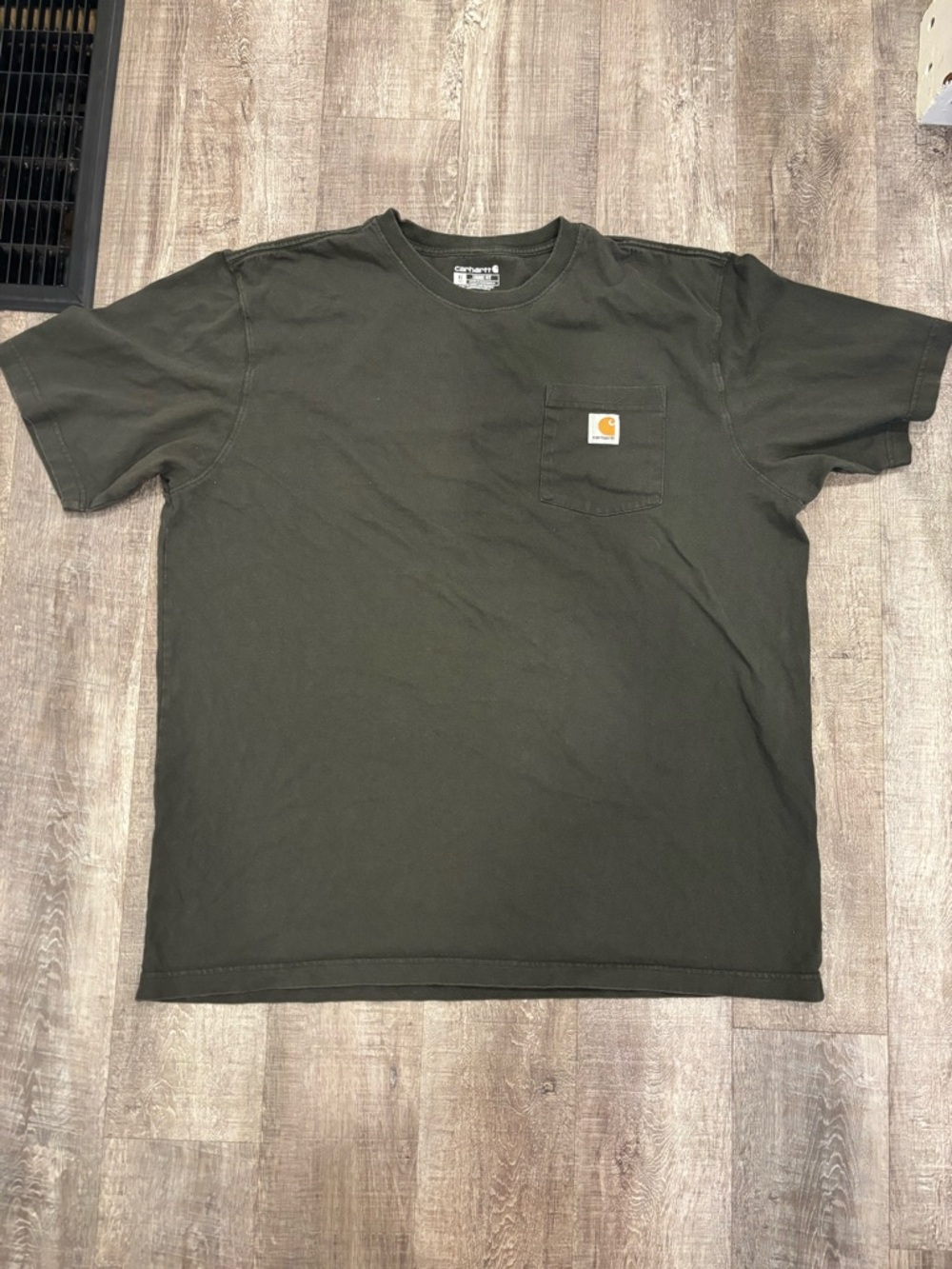 Carhartt Men’s Short Sleeve Pocket T-Shirt — Dark Olive/Grey